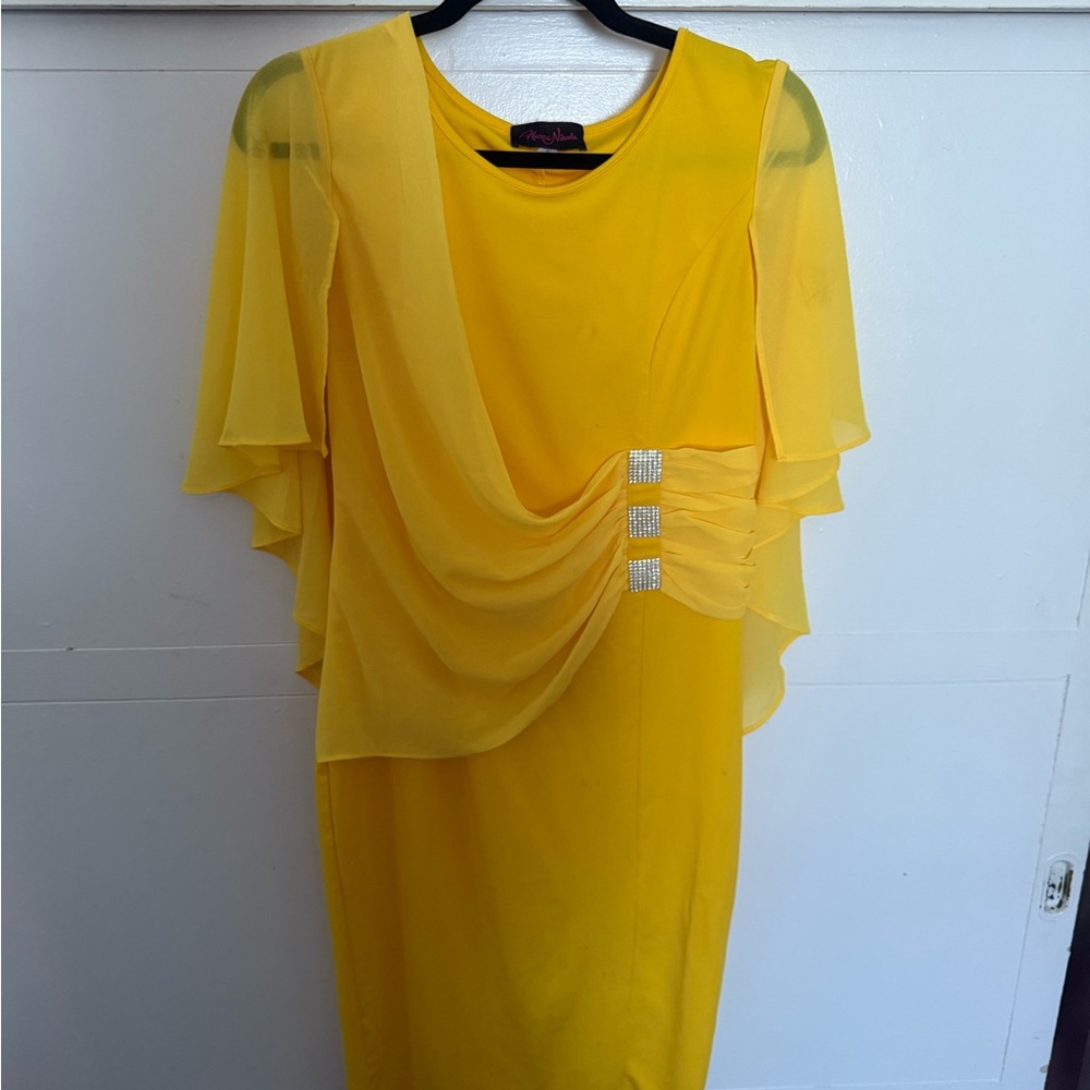 Jessica Howard Yellow Long Sleeve Dress